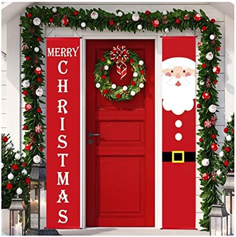 ПИФУД Божиќни Украси Божиќна Врата Декорација Среќен Божиќен Украс Дома Виси Божиќни Украси Новогодишен Подарок