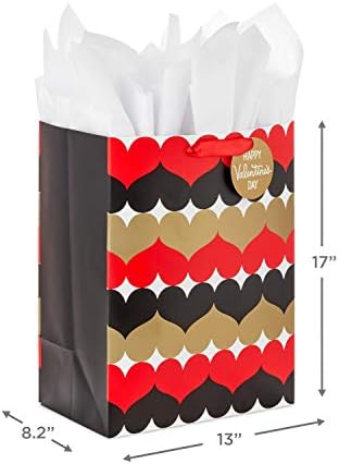 „Халмарк 17“ „Екстра голема торба за подароци за Денот на вineубените со хартија за ткиво за маж, сопруга, дечко, девојка, младенчиња“,
