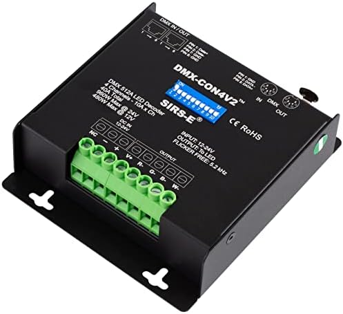 SIRS-E DMX-CON4V2 LED DMX Decoder 4 канал RGB & RGBW контролер 10A/CH, 12-24V DC, 480-960W