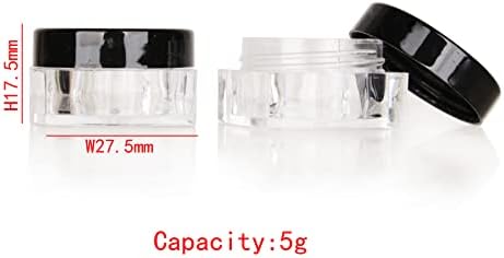 25 парчиња празна 5g јасна квадратна пластична тегла мали садови за тенџере за шминка мелем за усни во прав 0,17 МЛ ситни мини