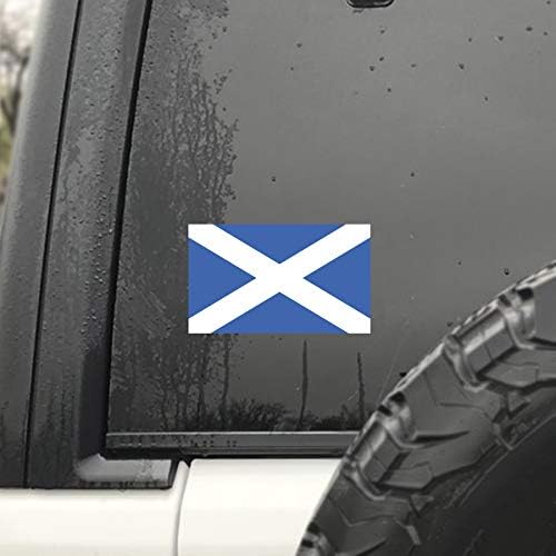 JMM Индустрии Шкотска Знаме Винил Налепница Налепница Шкотски Автомобил Прозорец Браник 2-Пакување 5-Инчи од 3-Инчи Премиум Квалитет