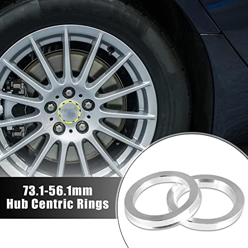 X Autohaux 2pcs OD 73.1mm до ID 56,1 mm алуминиум легура на автомобили центар за центрични прстени тркала боречки центар