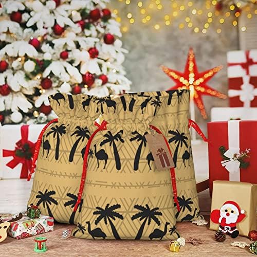 Жици Божиќни Торби За Подароци Африкански-Палми-Камили Подароци Торби За Завиткување Божиќни Вреќи За Завиткување Подароци
