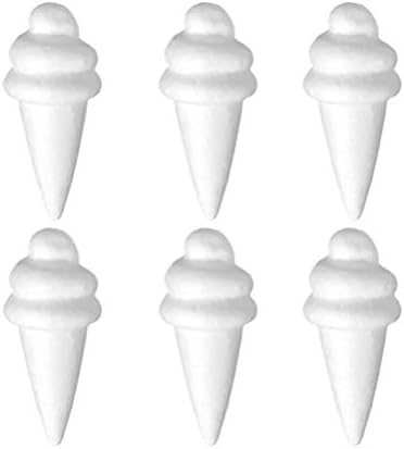 Nuobesty 6pcs бела пена топки сладолед во форма на стиропор полистирен занаетчиски топки сладолед занает за деца занаетчиски занаети