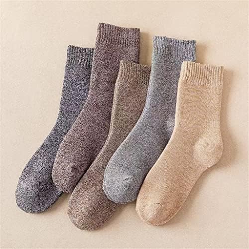 TJLSS 5 пара задеберете ги машката волна чорапи памучна крпа чувајте топли зимски чорапи машки дебели термички снежни чорапи