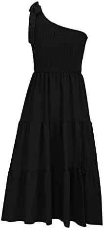 Летен фустан за жени 2023 Модна дама секси цврста боја Направете пресек Сплит без ракав тенок фустан