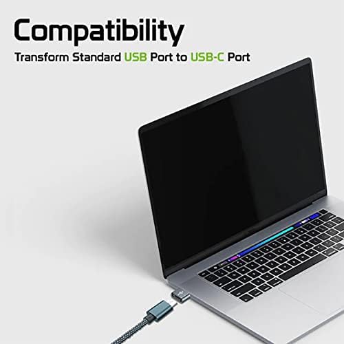 USB-C женски до USB машки брз адаптер компатибилен со вашиот LG Q610TA за полнач, синхронизација, OTG уреди како тастатура, глушец,