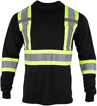 Безбедносна маичка за безбедност на Vendace рефлектирана висока видливост 3 пакувања Здраво на долги ракави за градежни работи за градежни работи