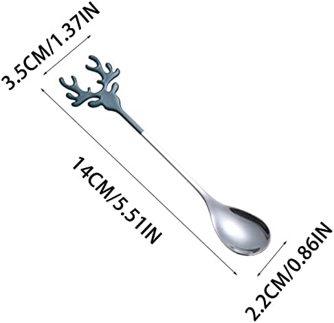 Божиќна лажица од не'рѓосувачки челик Елк кафе лажица весела Божиќни украси супи лажички wu5