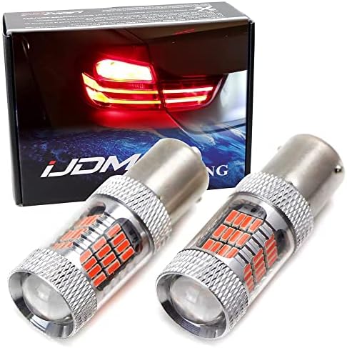 iJDMTOY Брилијантен Црвен 54-SMD 7506 7527 P21W Canbus LED Замена Светилки Компатибилен СО Bmw F22 F30 F32 2 3 4 Серија Заден Трепкач Светла