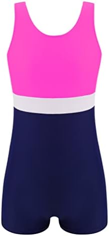 Jugaoge Девојки девојки Атлетик костим за капење гимнастика балетска облека за танцување во боја на бојата, кратка единица за пливање, пливање