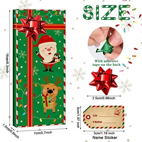 16 парчиња кутии за божиќни картички за подароци со лакови и налепници за имиња Божиќни кутии за завиткување картички Божиќни партии мали