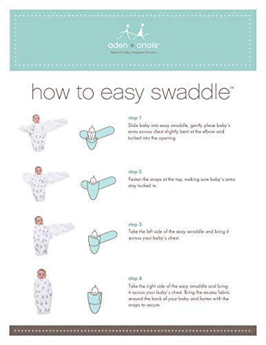 Aden + Anais Aden Прилагодливо завиткање на Swaddle, памук за бебиња за бебиња за девојчиња за новороденчиња и момче, носено носење вреќа за спиење,