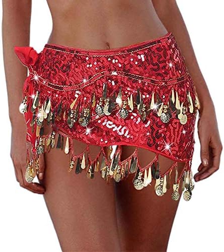 Kakaco tassel sequins колк здолниште за стомаци за танцување со монети рајски здолништа раб на колкот шал за жени и девојчиња