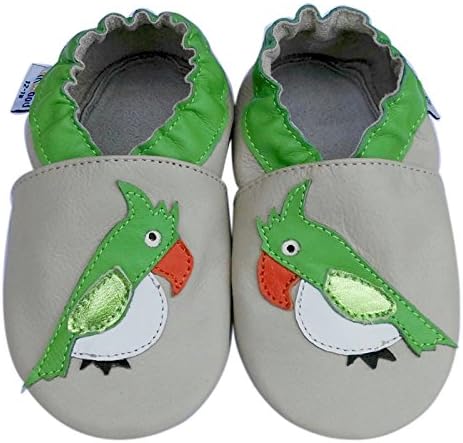 Кожа бебе меки единствени чевли момче девојче новороденче деца деца дете дете од прва прошетка подарок папагал беж
