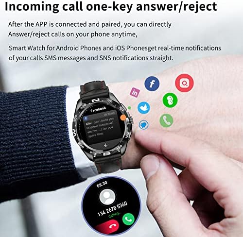 CARYWON Smart Watch за Андроид &засилувач;iOS Телефони Со Повици И Одговори, Потсетник За Пораки, Отчукувањата на Срцето, Кислород