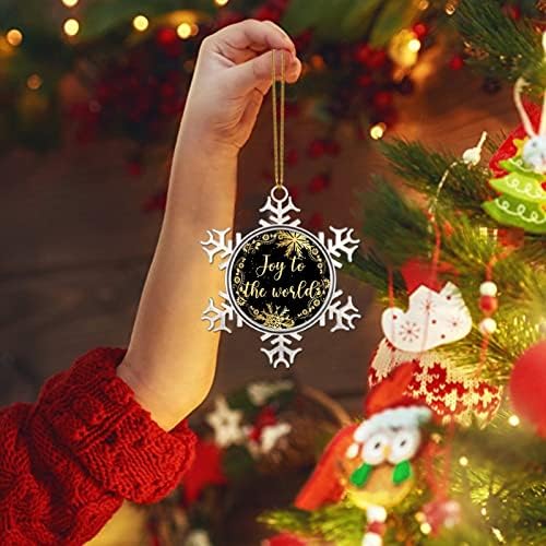Метална елка виси украси златни снегулки топка, новите метални снегулки Божиќни украси подарок радост на светот Божиќни украси