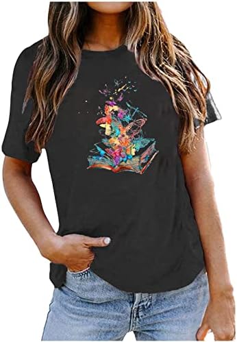 Пролетни кошули за жени 2023 Трендовски маички Боемска туника пролет 2023 година Фустани обични маици со кратки ракави на кратки