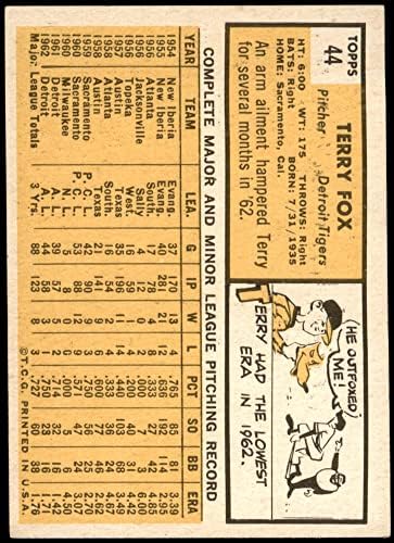 1963 Топпс # 44 Тери Фокс Детроит Тигерс НМ+ Тигри
