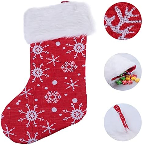 Toyvian 3 парчиња инчи чорапи што висат порибување: торби за подароци декоративни снегулки дома, за голема вреќа, чорапи, снегулки за слатки