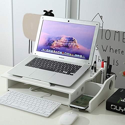 Дрвен лаптоп штанд, ризер, монитор на екранот на екранот, стенд на екранот, додаток на екранот Подобрување на работниот дел на организаторот