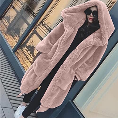 Nrealy Abrigo жени јакна за зимски качулки со долг ракав кардигански палта