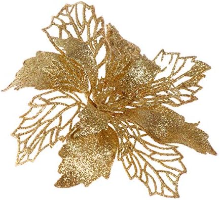 Заздравување на златна елка Декоративна цветна сјај симулира цветни украси, испрскани деликатни цвеќиња