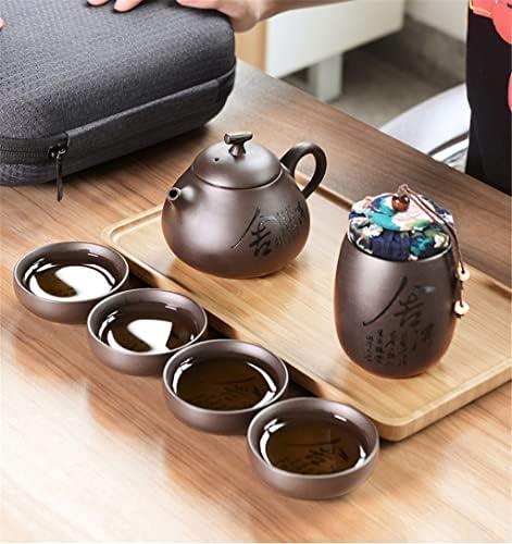 ZLXDP керамички чајник -чајник Гаиван Кинески патувања керамички чај чај за пуер кинески сад за чај преносен чај сет подароци