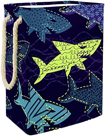 Нехомер Ајкула Море Виолетова Големи Перење Попречува Водоотпорен Склопувачки Облека Попречува Кошница За Облека Играчка Организатор, Дома Декор За Спална Соба Б
