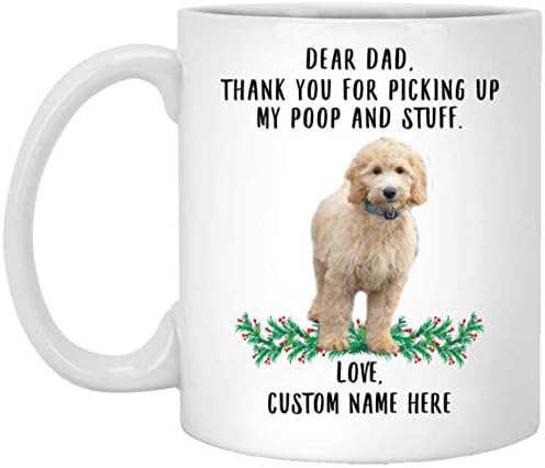 Lovesout Смешно Персоналните Име Goldendoodle Жолто Куче Подароци Почитувани Тато Ви Благодариме За Подигање На Мојот Измет Смешен Кафе Чаши Со