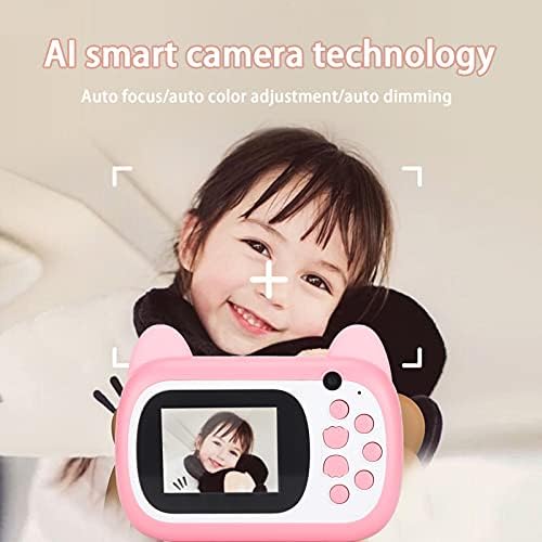 Отуфан Детска Камера, Инстант Камера Со Хартија ЗА Печатење 24mp Резолуција 200dpi 32GB Детска Камера Розова Мачка