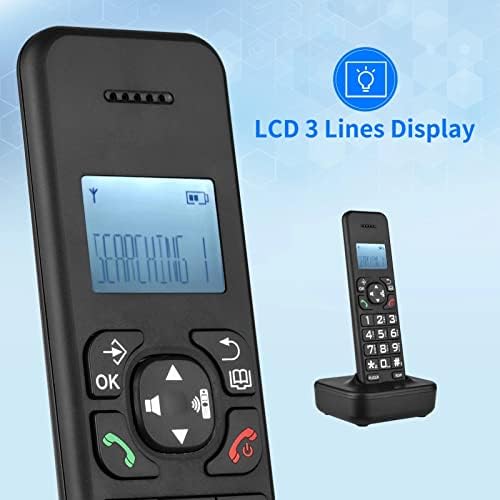 SDFGH без безжичен телефон за телефонска лична карта за телефонски повикувач/повик на чекање за полнење батерии Поддршка 16 јазици
