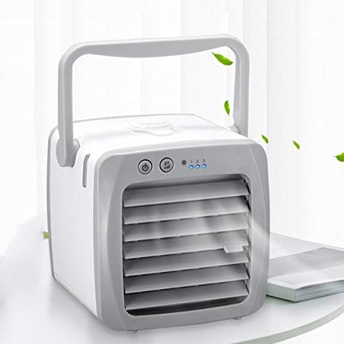 Мини климатик преносен плус ладилник за вода со USB полнење, 3-брзински климатик за десктоп за брзина на ветер со рачка, за домашна