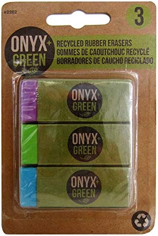Оникс и зелени бришачи со 3 пакувања со ракав, рециклирана гума