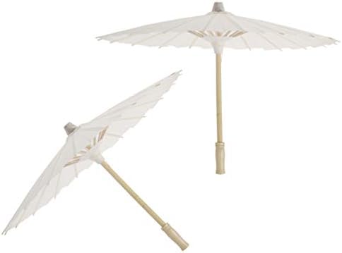 Абоофан чадор за хартија бела хартија чадор за падобран 2 парчиња Декоративен чадор рачно изработен кинески подмачкана чадор чадор чадор чадор