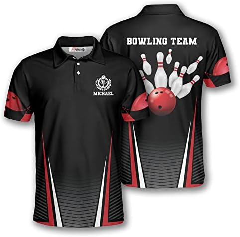 Прилагодени кошули за куглање за мажи, сопствено име и маички за куглање на тимот, персонализирани кошули за куглање поло
