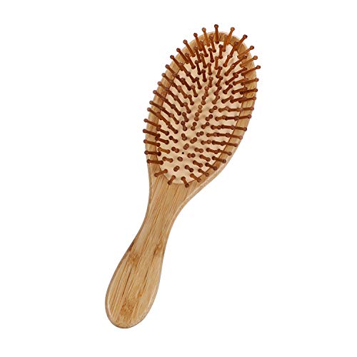 Vtrem Bamboo Четка за коса со влакната голема овална природна бамбус четка за лопатка и чешла за масажа на скалпот анти -статичка четка