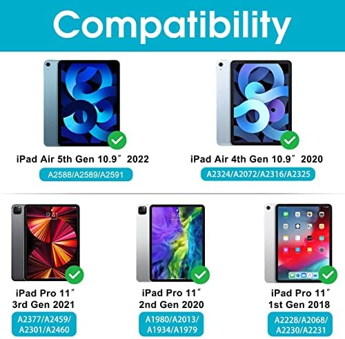 Procase Kids Case за iPad Air 5/4 iPad Pro 11 пакет со 4-насочен заштитник на екран за приватност за 10,9 ”iPad Air 5 2022/iPad