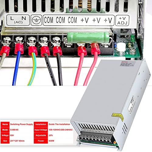 Напојување Huiop S800-65, S800-65 65V 800W директна струја на напон на напон надолу, регулиран модул за префрлување, компатибилен