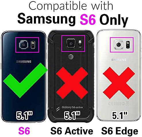 Asuwish Компатибилен Со Samsung Galaxy S6 Случај И Калено Стакло Заштитник На Екранот Држач За Мобилни Картички Слот Kickstand Мермер