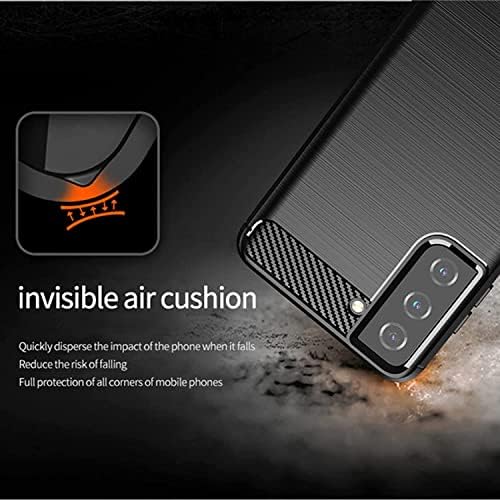 Fjcases Тенок Мек Јаглеродни Влакна Отпорен На Удари Четкан Капак На Куќиштето Tpu За Samsung Galaxy S22
