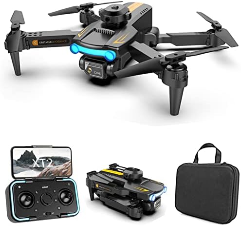 Drone Goolrc XT2 со камера за возрасни, 4K HD FPV преклопен мини дрон за деца со оптички позиционирање на проток, RC Qudcopter со избегнување на