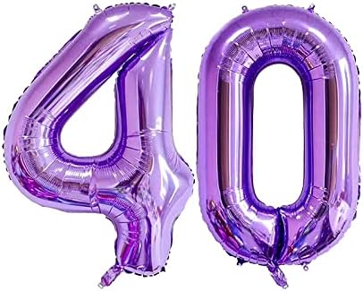 Xlood број 40 балони 32 инчи дигитален балон азбука 40 роденденски балони цифри 40 балони со хелиум големи балони за роденденски забави