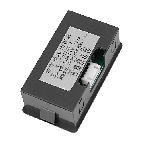 4 Дигитален LED дисплеј тахометар RPM мерач на мерач на брзина и индуктивен сензор за ефект на сала NPN Switch Red/Blue 10-9999RPM