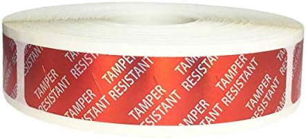 Црвени метални етикети со отпорни на намалување, налепници за лепило од 0,75 x 3,5, 500 пакувања