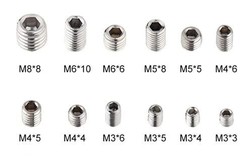 540pcs хексадецимални завртки за приклучоци Асортимани сет 304 комплет за завртки од не'рѓосувачки челик M2 M3 M4 M4 M5 M6 M8
