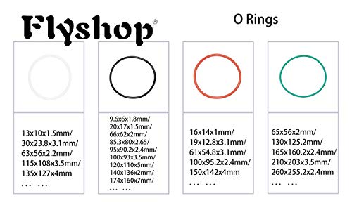 Flyshop 10 парчиња зелена FKM нитрилна гума запечатување прстени o прстен заптивка 3.54 OD 3,3 ID 0,12 ширина
