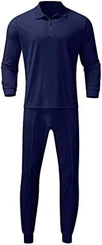 Машки тренерски тренерски обични панталони со долги ракави панталони 2 парчиња сет во трчање џогер атлетски пуловер спортски костум