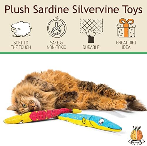 ТВИНКРИТЕРИ Сребрена Сардина 2-Пакувајте Органски Сребрени Играчки За Замена На Коча Билка за Мачки &засилувач; Мачиња |