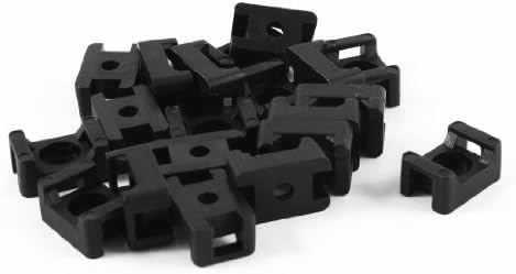 Uxcell пластична жица пакет кабелска вратоврска за монтирање на лулка од седло, црна, 20 парчиња